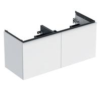 Geberit Acanto mueble bajo lavabo doble, 2 cajones y 2 cajones interiores, suspendido, 1184x541x475mm, 503007011, Color: Carcasa y frontal: blanco / alto brillo, tirador: blanco / mate - CM