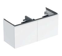 Geberit Acanto mueble bajo lavabo doble, 2 cajones y 2 cajones interiores, suspendido, 1184x541x475mm, 503.007.01.1, Color: Carcasa y frontal: blanco / alto brillo, tirador: blanco / mate