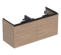 Geberit Acanto mueble bajo lavabo doble, 2 cajones y 2 cajones interiores, suspendido, 1184x541x475mm, 503.007.JH.1, Color: Carcasa y frontal: roble/melamina textura madera, tirador: lava/ mate