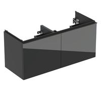 Geberit Acanto mueble bajo lavabo doble, 2 cajones y 2 cajones interiores, suspendido, 1184x541x475mm, 503.007.JK.2, Color: Carcasa: lava / mate Frente: lava / cristal brillante, asa: lava / mate