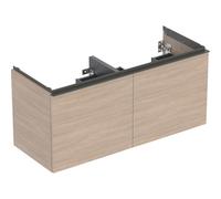 Geberit Acanto mueble bajo lavabo doble, 2 cajones y 2 cajones interiores, suspendido, 1184x541x475mm, 503007JH1, Color: Carcasa y frontal: roble/melamina textura madera, tirador: lava/ mate - CM