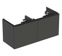 Geberit Acanto mueble bajo lavabo doble, 2 cajones y 2 cajones interiores, suspendido, 1184x541x475mm, 503.007.JK.1, Color: Carcasa y frontal: lava / mate, asa: lava / mate