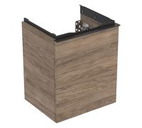 Geberit Acanto mueble bajo lavamanos, 1 cajón, suspendido, 446x539x379mm, 503.002.JR.1, Color: Carcasa y frontal: nogal hickory / textura madera melamina, tirador: lava / mate