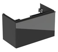 Geberit Acanto mueble bajo para lavabo, 1 cajón y 1 cajón interior, 890x535x475mm, 500612JK2, Color: Carcasa: lava / mate Frente: lava / cristal brillante, asa: lava / mate - CM