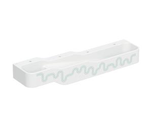 Geberit Bambini paisaje de juego y lavado, W:180cm, 4 lavabos, lavabo más profundo a la derecha, sin rebosadero, 502978791, Color: blanco-alpino / decoración: verde bosque - verde claro / orificio del