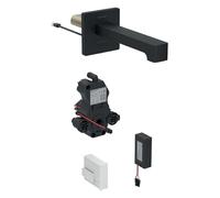 Geberit Brenta mezclador de lavabo, 220mm de proyección, con mezclador, funciona con pilas, para caja de función empotrada, 116294141, Color: revestimiento negro mate, fácil de limpiar - CM