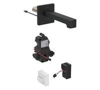 Geberit Brenta mezclador de lavabo, 220mm de proyección, sin mezclador, funcionamiento por red, para caja de función oculta, 116291141, Color: revestimiento negro mate, fácil de limpiar - CM