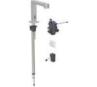 Geberit Brenta mezclador de lavabo, proyección 195mm, con mezclador termostático, funcionamiento por red, para caja de función oculta, 116.197., Color: Ã?ptica Acero inoxidable/bruñido, con revestimiento fácil de limpiar - 116.197.SN.1