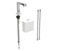 Geberit Brenta mezclador de lavabo, proyección 195mm, funcionamiento con pilas, con mezclador, con caja de funciones de montaje en superficie, 116174211, Color: cromado brillante - CM