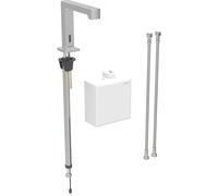 Geberit Brenta mezclador de lavabo, proyecciÃ³n 195mm, funcionamiento con pilas, con mezclador termostÃ¡tico, con caja de funciones de montaje en superficie, 116.178., Color: Ã?ptica Acero inoxidable/bruÃÂ±ido, con revestimiento fÃÂ¡cil de limpiar - 116.178.SN.1