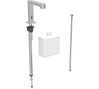 Geberit Brenta mezclador de lavabo, proyecciÃ³n 195mm, funcionamiento con pilas, sin mezclador, con caja de funciones de montaje en superficie, 116.173., Color: Ã?ptica Acero inoxidable/bruÃÂ±ido, con revestimiento fÃÂ¡cil de limpiar - 116.173.SN.1