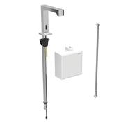 Geberit Brenta mezclador de lavabo, proyección 195mm, funcionamiento con pilas, sin mezclador, con caja de funciones de montaje en superficie, 116.173.21.1, Color: cromado brillante