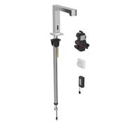 Geberit Brenta mezclador de lavabo, proyección 195mm, sin mezclador, funcionamiento a pilas, para caja funcional empotrada, 116193211, Color: cromado brillante - CM