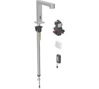 Geberit Brenta mezclador de lavabo, proyección 195mm, sin mezclador, funcionamiento a pilas, para caja funcional empotrada, 116193SN1, Color: Ã?ptica Acero inoxidable/bruÃ±ido, con revestimiento fÃ¡ci