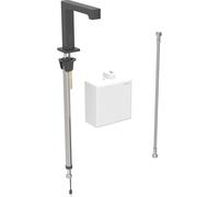 Geberit Brenta mezclador de lavabo, proyección 195mm, sin mezclador, funcionamiento generador, con caja de funciones de montaje en superficie, 116.175., Color: revestimiento negro mate, fácil de limpiar - CM