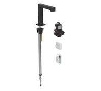 Geberit Brenta mezclador de lavabo, proyección 195mm, sin mezclador, funcionamiento generador, para caja de función empotrada, 116195141, Color: revestimiento negro mate, fácil de limpiar - CM