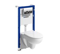 Geberit Duofix conjunto con marco, taza de inodoro, tapa y pulsador de descarga 118.341.21.2