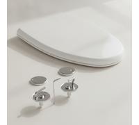 Geberit GE Mango Asiento de inodoro, blanco Bisagras cromadas, 573800000