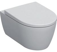 Geberit iCon set WC suspendido con asiento de WC, sin borde, descarga baja, diseño cerrado, 6l, 501664, Color: Blanco - 501.664.00.1