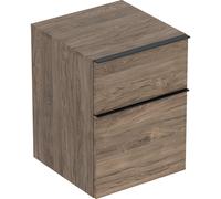 Geberit iCon armario lateral, 2 cajones, 45x60x47,6 cm, 502315, 502315JR1, Color: Frente/carcasa: nogal americano/textura de madera de melamina, mango: lava/revestido de polvo mate - CM