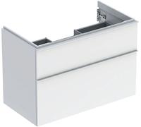 Geberit iCon mueble bajo lavabo, 2 cajones, 88,8x61,5x47,6 cm, 502305, 502.305.01.1, Color: Frontal/carcasa: blanco/lacado alto brillo, asa: blanco/polvo mate