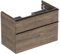 Geberit iCon mueble bajo lavabo, 2 cajones, 88,8x61,5x47,6 cm, 502305, 502305JR1, Color: Frente/carcasa: nogal americano/textura de madera de melamina, mango: lava/revestido de polvo mate - CM