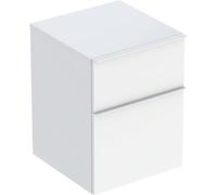Geberit iCon armario lateral, 2 cajones, 45x60x47,6 cm, 502315, Color: Frontal/carcasa: blanco/lacado alto brillo, asa: blanco/polvo mate - 502.315.01.1