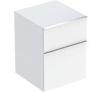 Geberit iCon armario lateral, 2 cajones, 45x60x47,6 cm, 502315, 502315012, Color: Frontal/carcasa: blanco/lacado de alto brillo, mango: cromado brillante - CM