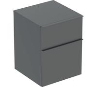 Geberit iCon armario lateral, 2 cajones, 45x60x47,6 cm, 502315, 502.315.JK.1, Color: Frente/carcasa: lava/lacado mate, asa: lava/recubrimiento en polvo mate