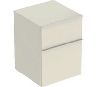 Geberit iCon armario lateral, 2 cajones, 45x60x47,6 cm, 502315, Color: Frente/carcasa: gris arena/lacado alto brillo, asa: gris arena/recubrimiento en polvo mate - 502.315.JL.1
