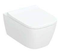Geberit iCon conjunto de inodoro suspendido, descarga profunda, TurboFlush, incluido asiento de inodoro, 503162008, Color: Blanco, con KeraTect - CM