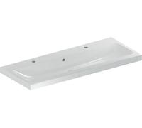 Geberit iCon Light lavabo, 120 cm x 48 cm, con 2 agujeros para grifo, con rebosadero,501837, 501837001, Color: blanco - CM
