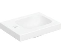 Geberit iCon Light lavamanos, 38 cm x 28 cm, con orificio de grifería a la izquierda, sin rebosadero, repisa a la izquierda, 501831, 501831JT1, Color: Blanco Mate - CM