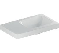 Geberit iCon Light lavabo con enjuague manual, 53 cm x 31 cm, sin agujero para grifo, sin rebosadero, espacio de repisa a la izquierda, 501833, 501833003, Color: blanco - CM