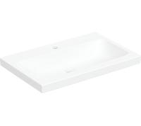 Geberit iCon Light lavabo sobre encimera, 75 cm x 48 cm, con agujero para grifo, sin rebosadero,501848, 501.848.00.6, Color: blanco/KeraTect
