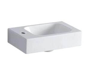Geberit iCon lavamanos 38x28cm, blanco, con orificio para grifo a la izquierda, 124836600, Color: Blanco, con KeraTect