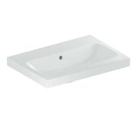 Geberit iCon Light lavabo, 60 cm x 42 cm, sin agujero para grifo, con rebosadero,501841, 501.841.00.4, Color: blanco/KeraTect