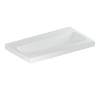 Geberit iCon Light lavabo con saliente acortado, 75 cm x 42 cm, sin agujero para grifo, sin rebosadero,501842, 501.842.00.8, Color: blanco/KeraTect