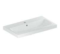 Geberit iCon Light lavabo con saliente reducido, 75 cm x 42 cm, con agujero para grifo, con rebosadero,501842, Color: blanco - 501.842.00.1