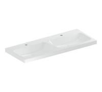 Geberit iCon Light lavabo doble, 120 cm x 48 cm, con 2 agujeros para grifo, sin rebosadero,501838, 501838005, Color: blanco - CM