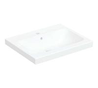 Geberit iCon Light lavabo sobre encimera, 60 cm x 48 cm, con agujero para grifo, con rebosadero,501847, 501847002, Color: blanco/ KeraTect - CM