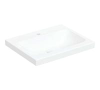 Geberit iCon Light lavabo sobre encimera, 60 cm x 48 cm, con agujero para grifo, sin rebosadero,501847, 501847006, Color: blanco/ KeraTect - CM