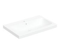 Geberit iCon Light lavabo sobre encimera, 75 cm x 48 cm, con agujero para grifo, con rebosadero,501848, 501.848.00.1, Color: blanco