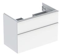 Geberit iCon mueble bajo lavabo, 2 cajones, 88,8x61,5x47,6 cm, 502305, Color: Frontal/carcasa: blanco/lacado de alto brillo, mango: cromado brillante - CM