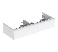 Geberit iCon mueble bajo lavabo para lavabo doble, 2 cajones, 118,4x24,7x47,6 cm, 502314, 502.314.01.1, Color: Frontal/carcasa: blanco/lacado alto brillo, asa: blanco/polvo mate
