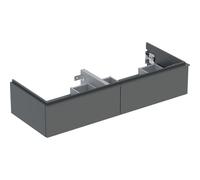 Geberit iCon mueble bajo lavabo para lavabo doble, 2 cajones, 118,4x24,7x47,6 cm, 502314, 502.314.JK.1, Color: Frente/carcasa: lava/lacado mate, asa: lava/recubrimiento en polvo mate