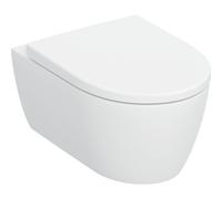 Geberit iCon Set inodoro suspendido, diseño cerámico cerrado, TurboFlush, incl. asiento de inodoro, 503.046.JT.1, Color: Blanco mate