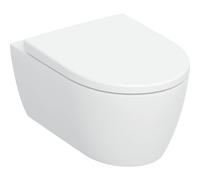 Geberit iCon taza de inodoro con asiento de cierre suave suspendido sin reborde con descarga de remolino blanco brillante 503.046.00.1