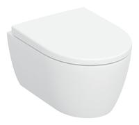 Geberit iCon taza de inodoro con asiento de cierre suave suspendido sin reborde con descarga de remolino blanco brillante 503.048.00.8