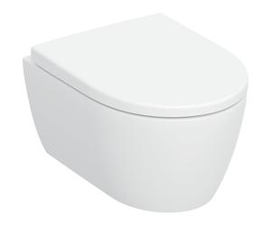 Geberit iCon taza de inodoro con asiento de cierre suave suspendido sin reborde con descarga de remolino blanco brillante 503.048.00.8